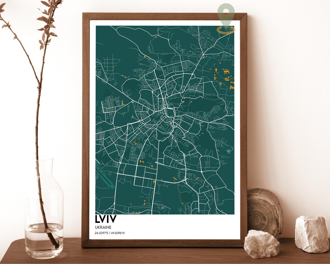 Lviv Ukraine City Street Map Cream Minimalist European Art Poster - Image 5