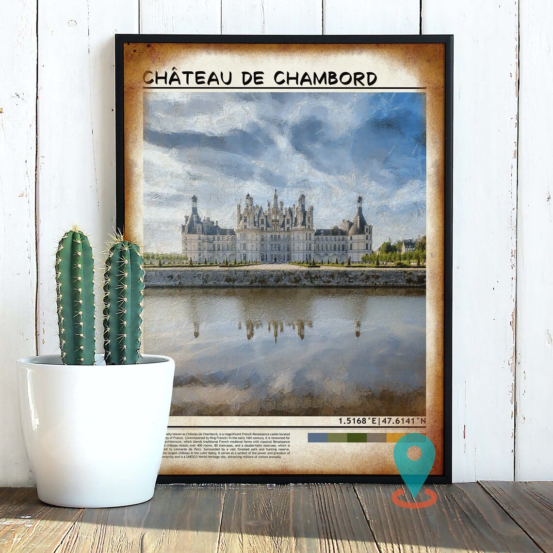 Chateau de Chambord France Renaissance Castle Reflection Photo Poster - Image 2