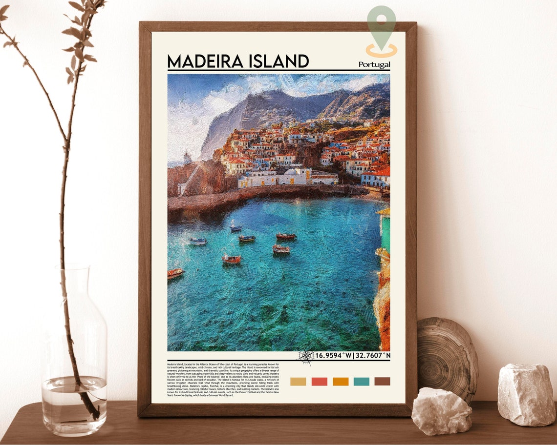 Madeira Island Print Madeira Island Poster Madeira Island Wall Art Madeira Island Travel Print Madeira Island Art Print Madeira Island