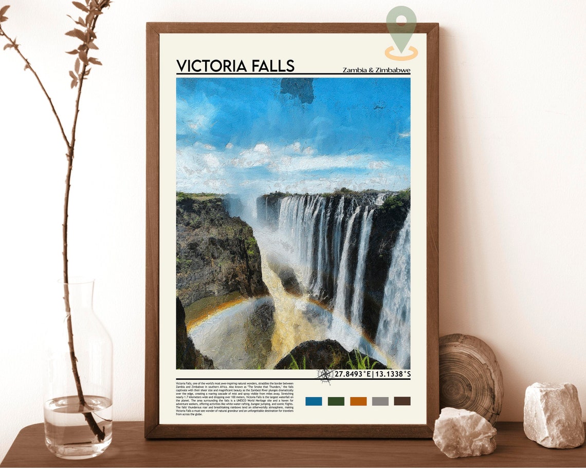 Victoria Falls Print Victoria Falls Poster Victoria Falls Wall Art Victoria Falls Travel Print Victoria Falls Art Print Victoria Falls