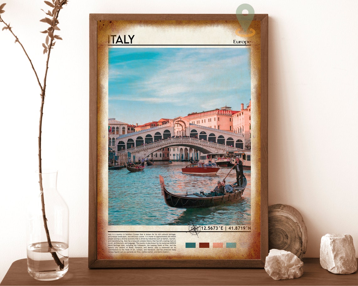 Italy Print Vintage Poster Italy Art Italy Poster Italy Photo Italy Poster Print Italy Wall Art Rome Poster Travel Gift Rome Art - Image 6