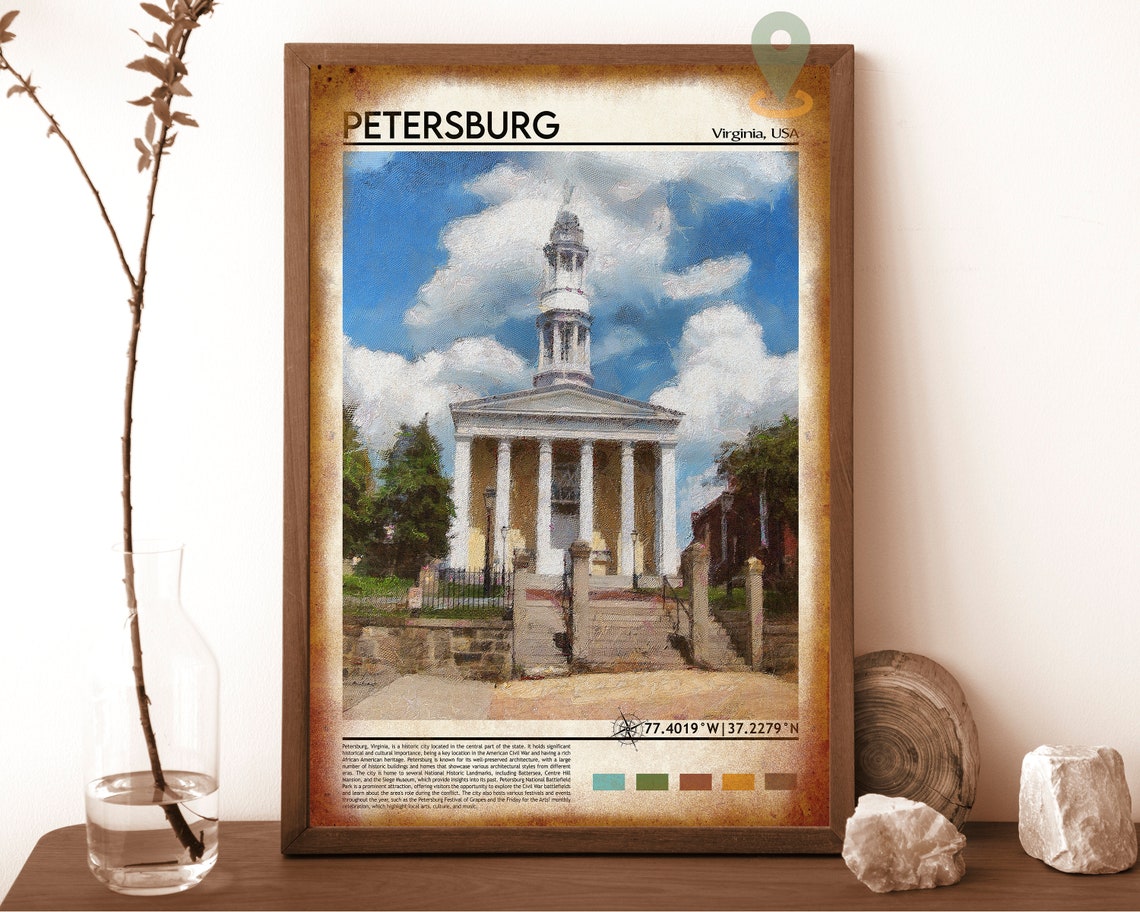 Petersburg Print Petersburg Poster Petersburg Wall Art Petersburg Travel Print Petersburg Art Print Petersburg Artwork Virginia Print - Image 6