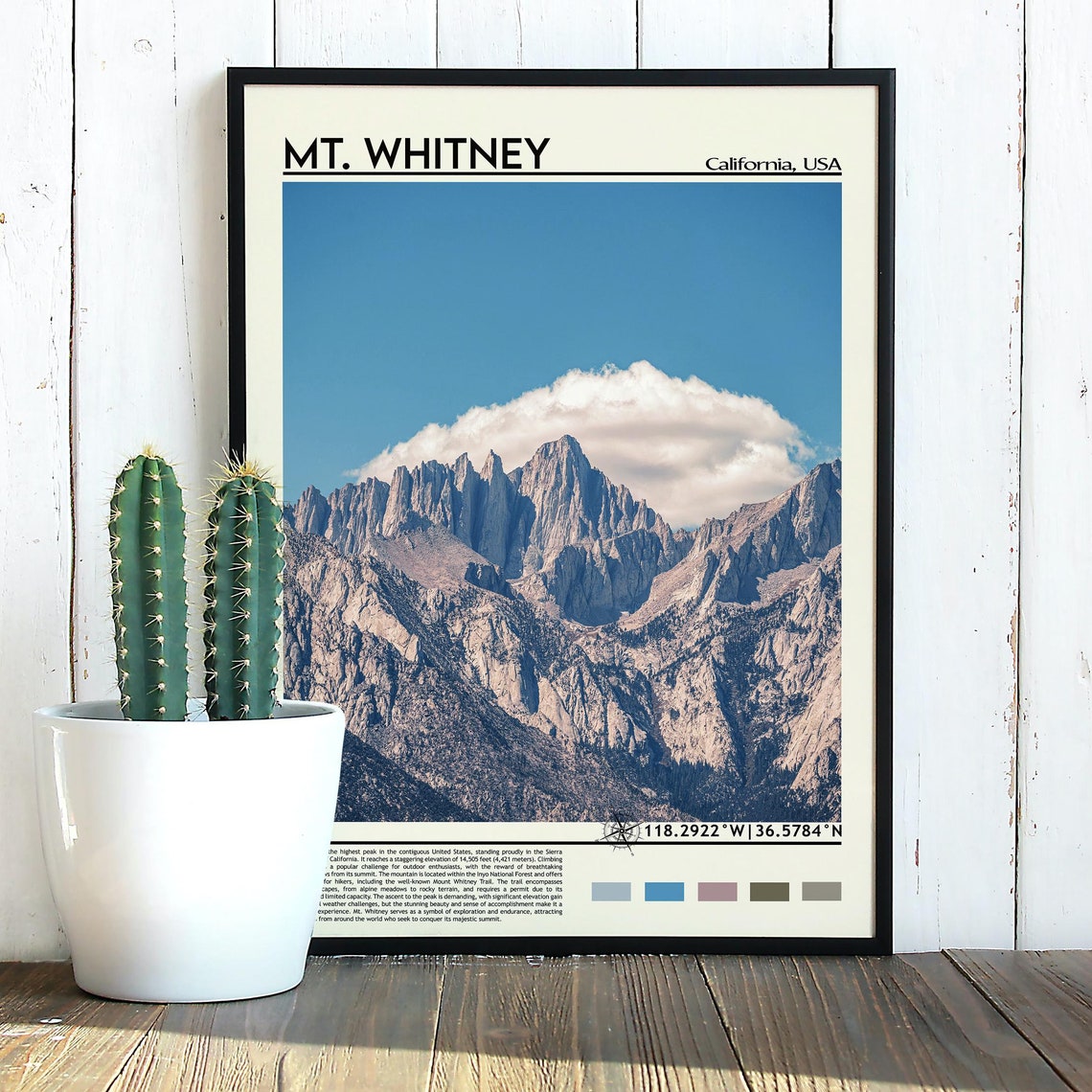 Mount Whitney California USA Highest Peak Mountain Landscape Poster - Image 5