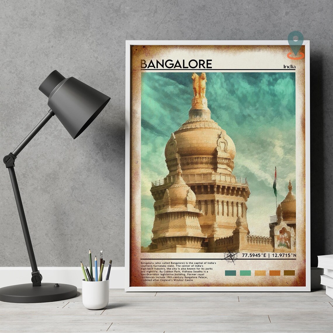 Bangalore India Vidhana Soudha Domed Palace Heritage Travel Poster - Image 5