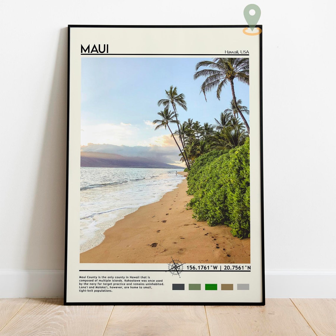 Maui Travel Poster Maui Print Maui Wall Art Maui Vintage Poster Maui Photo Maui Poster Print Maui Wall Decor Hawaii Poster Print - Image 2