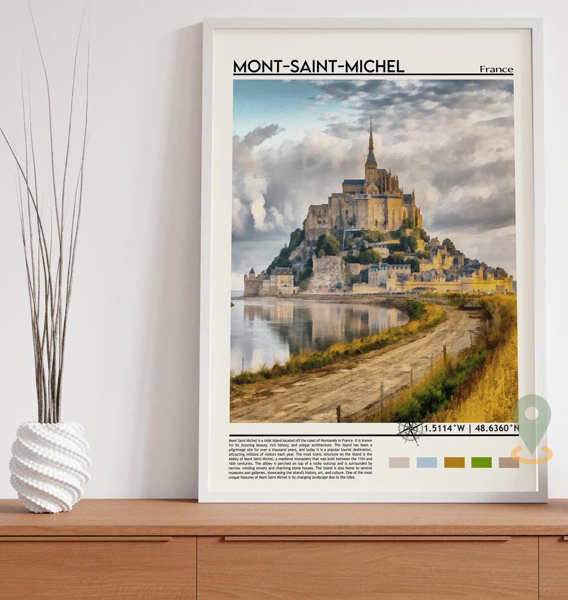 Mont Saint Michel France Tidal Island Abbey Normandy Travel Poster - Image 3