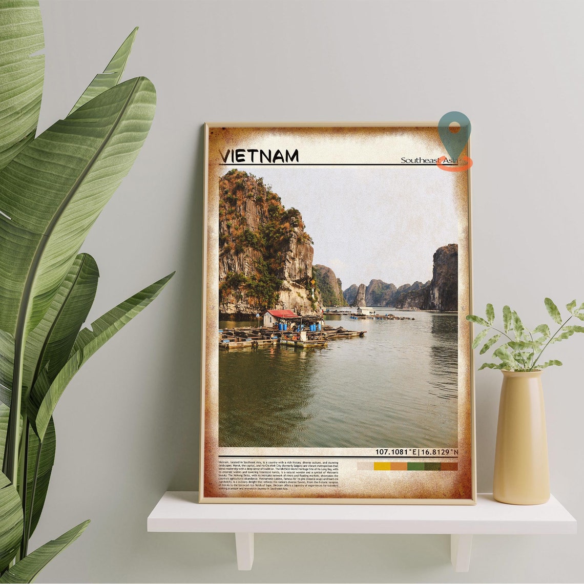 Vietnam Ha Long Bay Floating Village Limestone Karsts Poster - Image 5