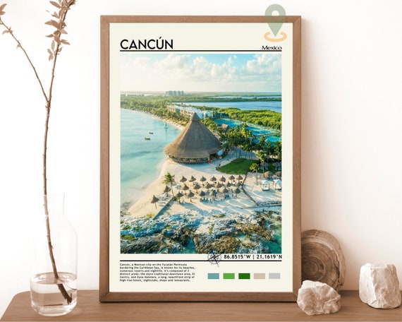 Cancun Print Vintage Poster Cancun Art Cancun Poster Cancun Photo Cancun Poster Print Cancun Wall Decor Mexico Poster Travel Gift