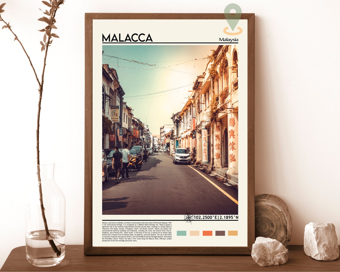 Malacca Malaysia Historic Jonker Street Shophouses Travel Poster