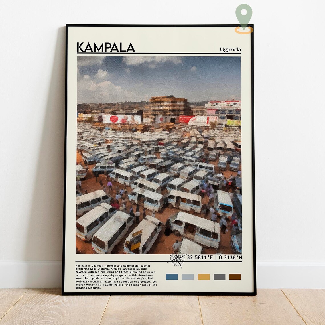 Kampala Uganda Bustling Taxi Park City Life Africa Travel Poster - Image 5
