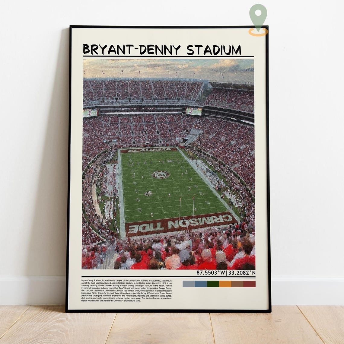 Bryant-Denny Stadium Alabama Crimson Tide Football Game Poster - Image 4