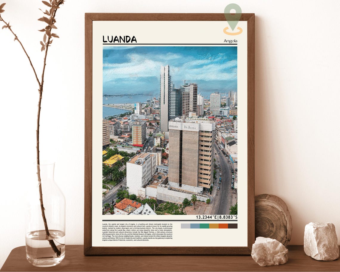 Luanda Angola Bay City Skyline Modern African Cityscape Poster