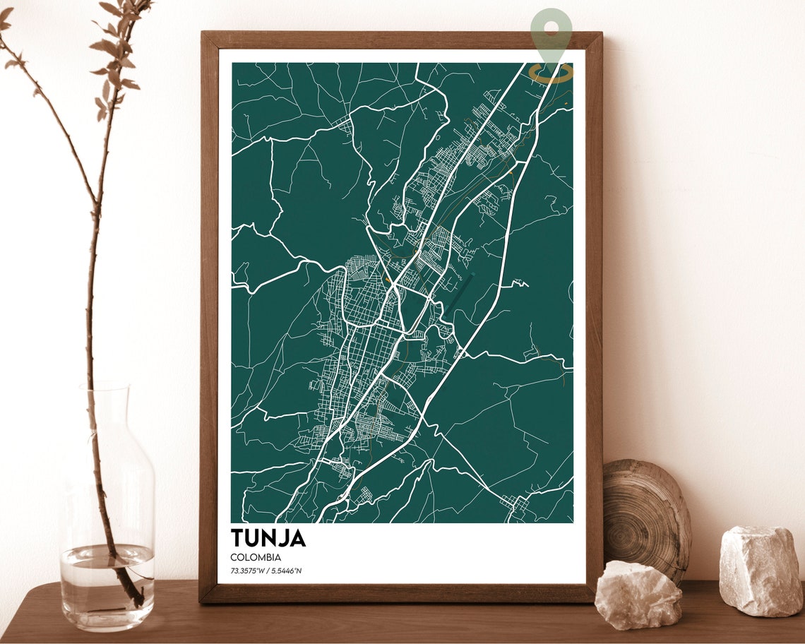 Tunja Colombia Navy Blue Street Map Minimalist Art Decor Poster - Image 5