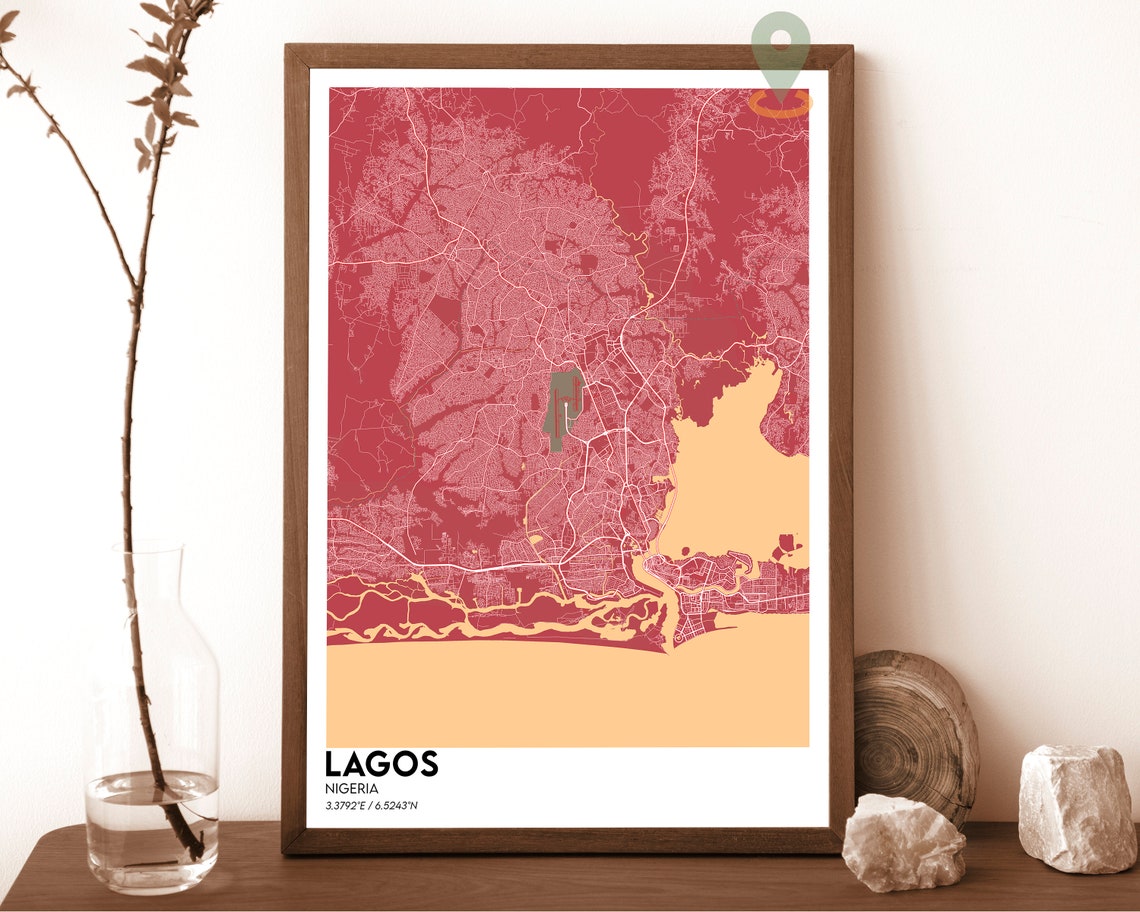 Lagos Map Lagos Map Print Lagos City Map Lagos Wall Art Lagos Travel Poster Lagos Poster Lagos Photo Lagos City Nigeria Poster - Image 4