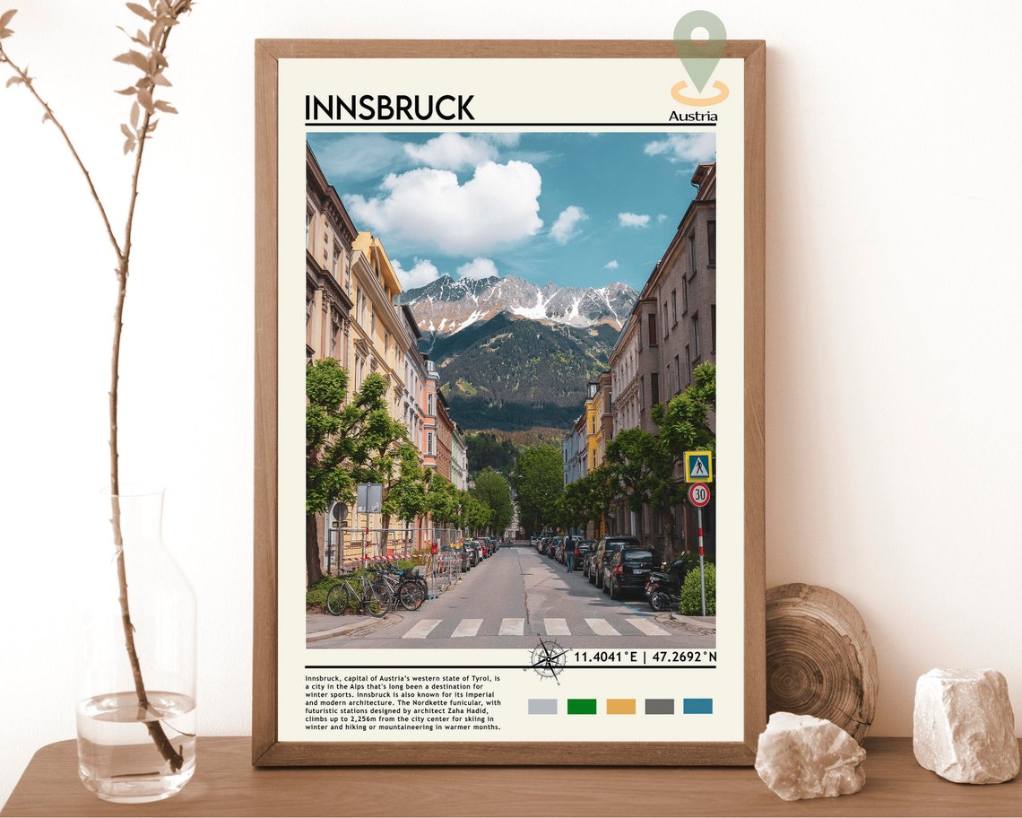 Innsbruck Print Vintage Poster Innsbruck Art Innsbruck Poster Innsbruck Photo Innsbruck Poster Print Austria Poster Innsbruck City