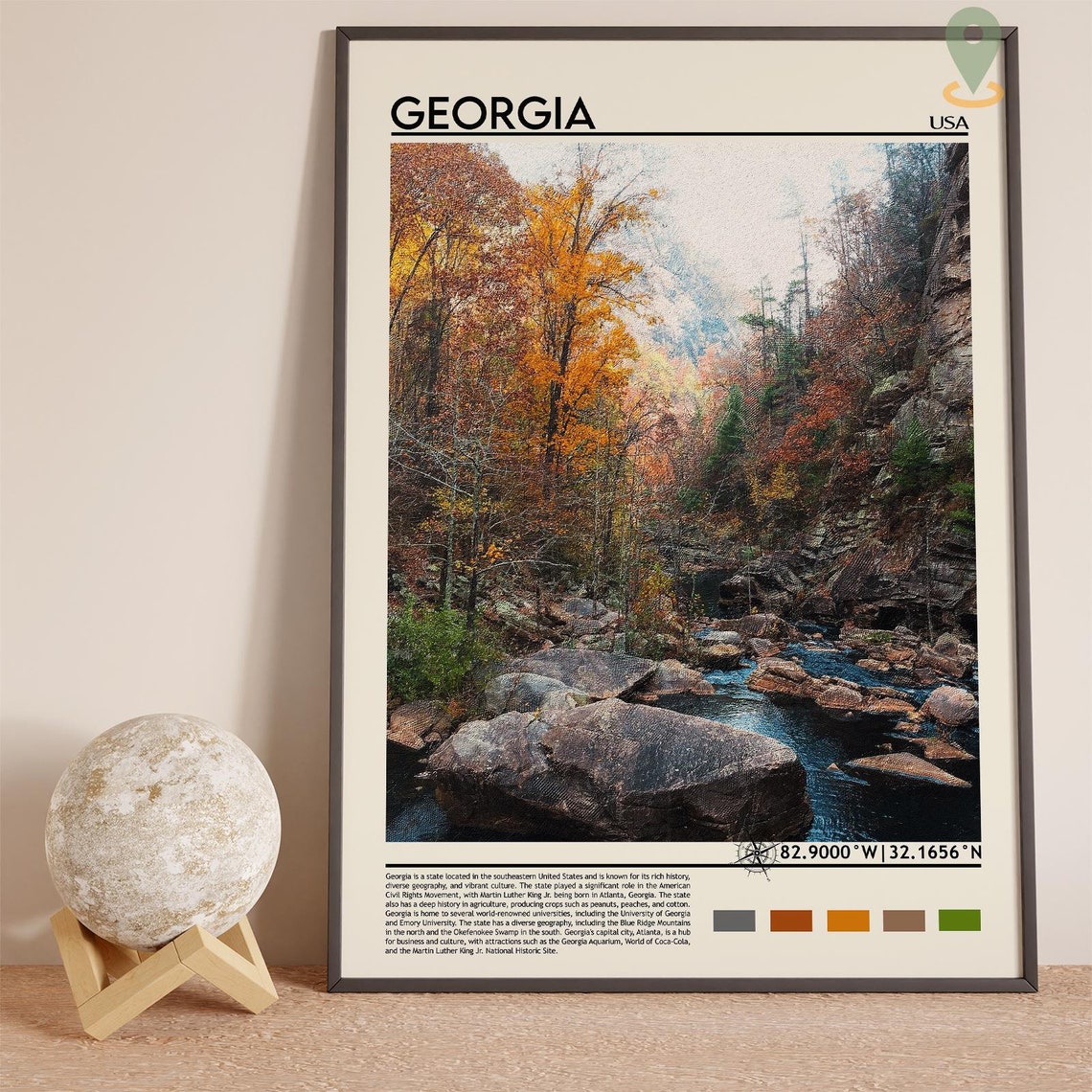 Georgia Print Georgia Wall Art Georgia Poster Georgia Photo Georgia Poster Print Georgia Wall Decor Georgia Travel Poster - Image 2