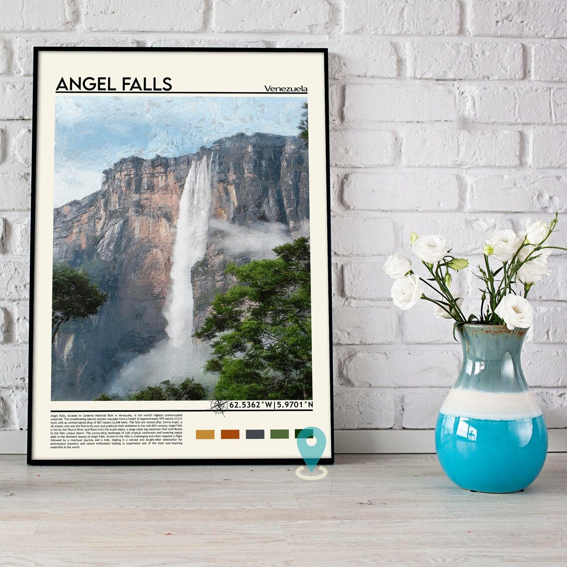 Angel Falls Print Angel Falls Poster Angel Falls Wall Art Angel Falls Travel Print Angel Falls Art Print Angel Falls Artwork Venezuela - Image 5