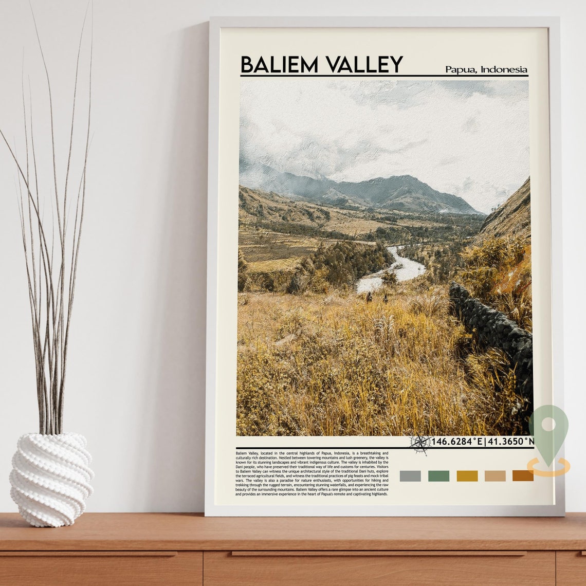 Baliem Valley Print Baliem Valley Poster Baliem Valley Wall Art Baliem Valley Travel Baliem Valley Art Print Indonesia Print - Image 5
