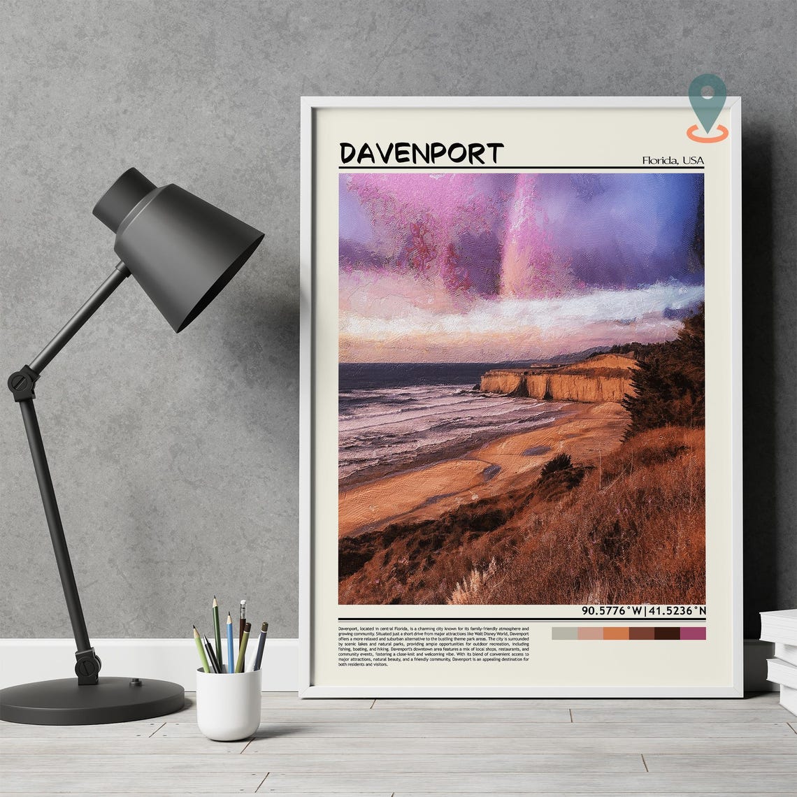 Davenport Print Davenport Wall Art Davenport Poster Davenport Photo Davenport Poster Print Davenport Travel Poster Davenport Iowa - Image 5