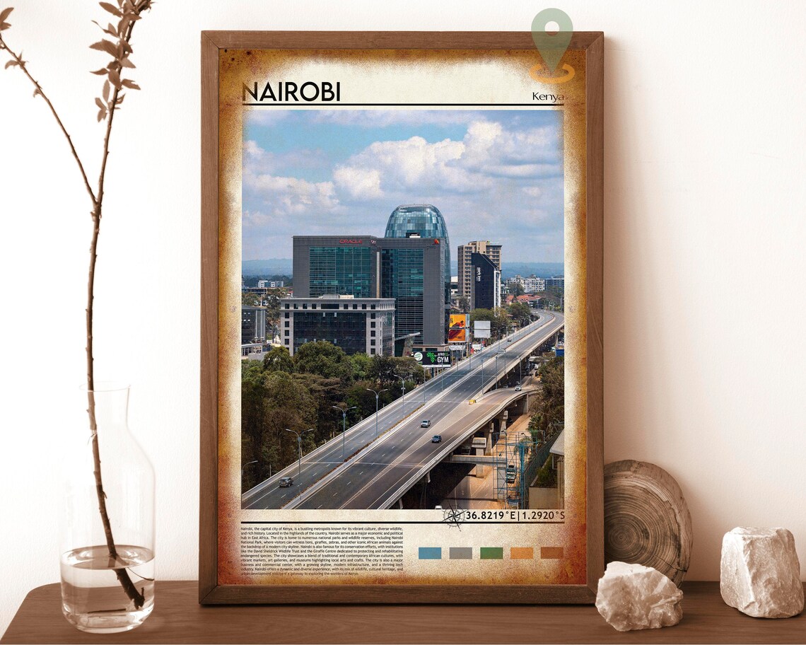 Nairobi Kenya Skyline Highway Cityscape Photography Travel Poster - Image 6