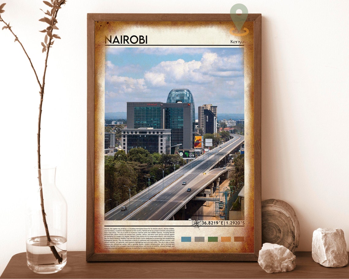 Nairobi Print Vintage Poster Nairobi Wall Art Nairobi Poster Nairobi Photo Nairobi Poster Print Kenya Poster Nairobi City - Image 6