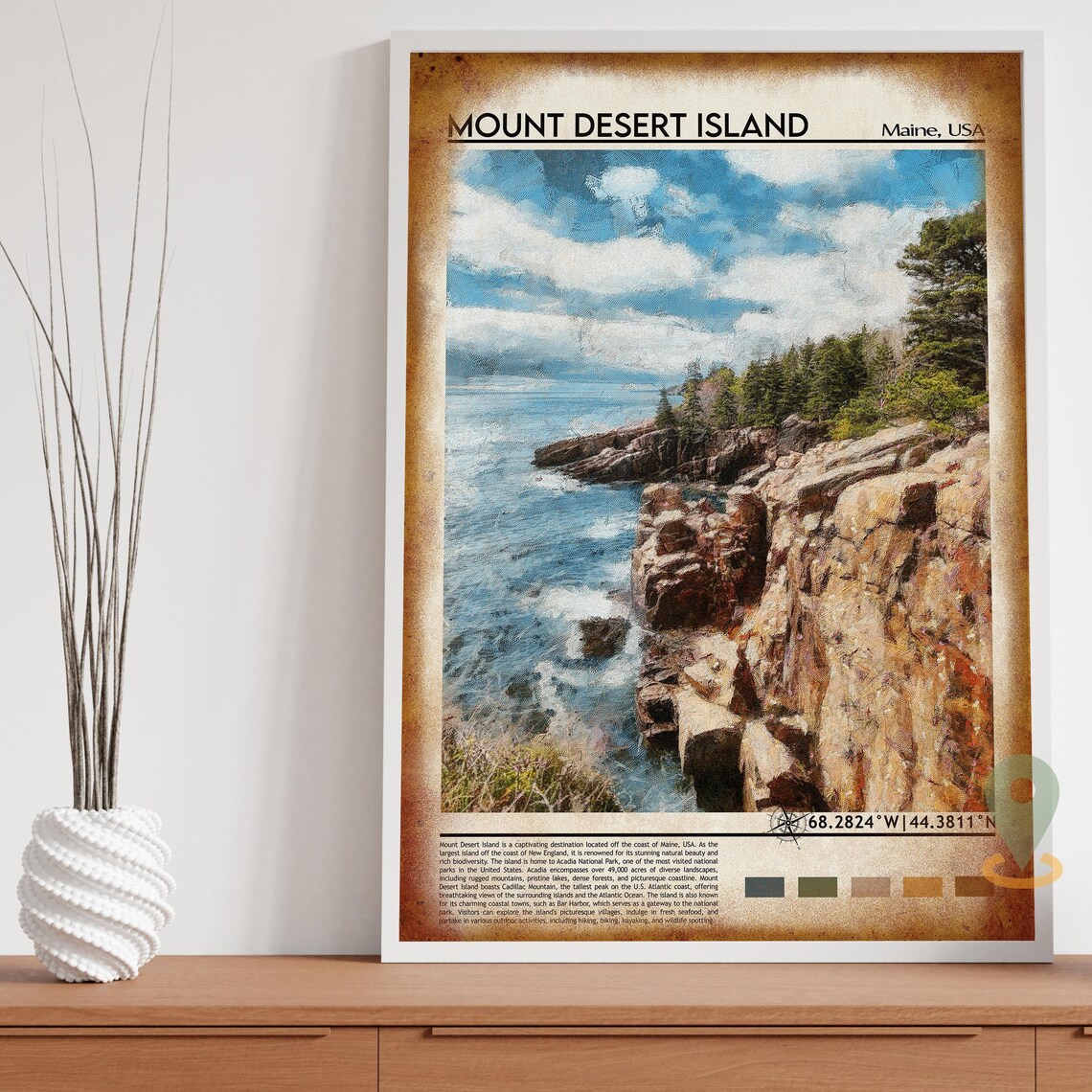 Mount Desert Island Maine Rocky Acadia Coastline Photo Poster - Image 4