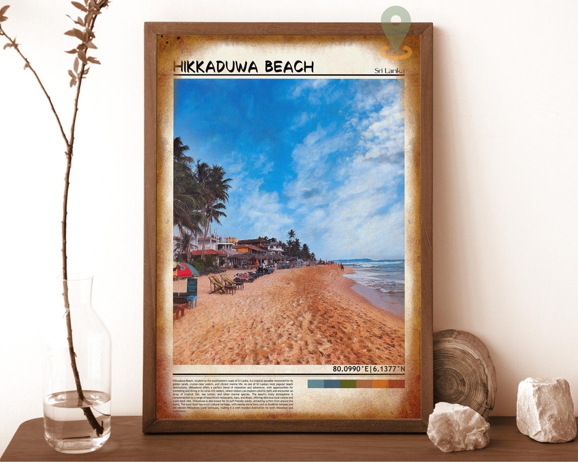 Hikkaduwa Beach Sri Lanka Tropical Golden Sand Ocean View Poster - Image 6