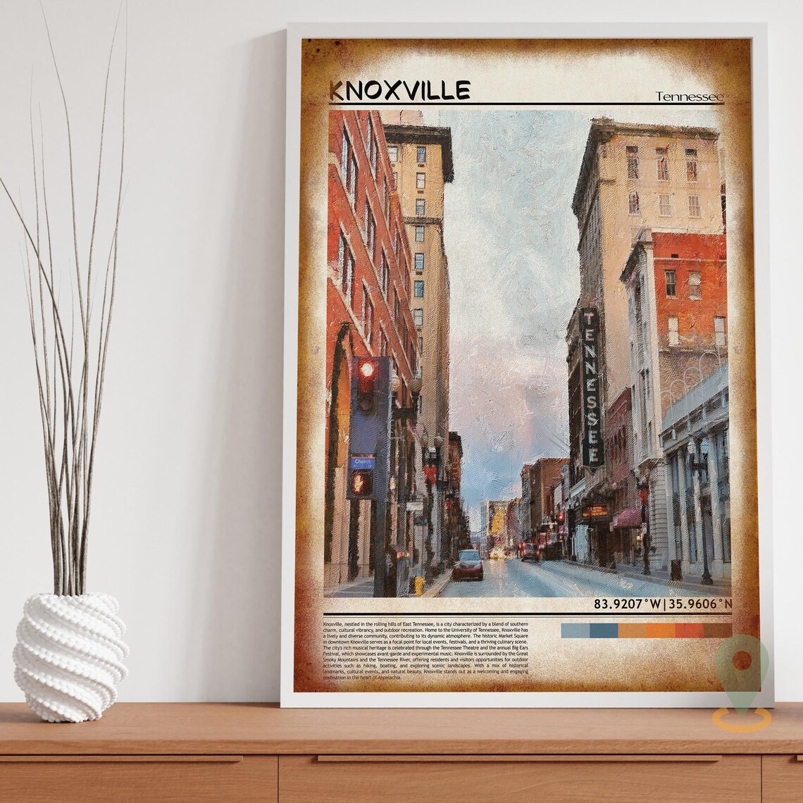 Knoxville Tennessee Downtown Historic Theater Street Travel Poster - Image 3