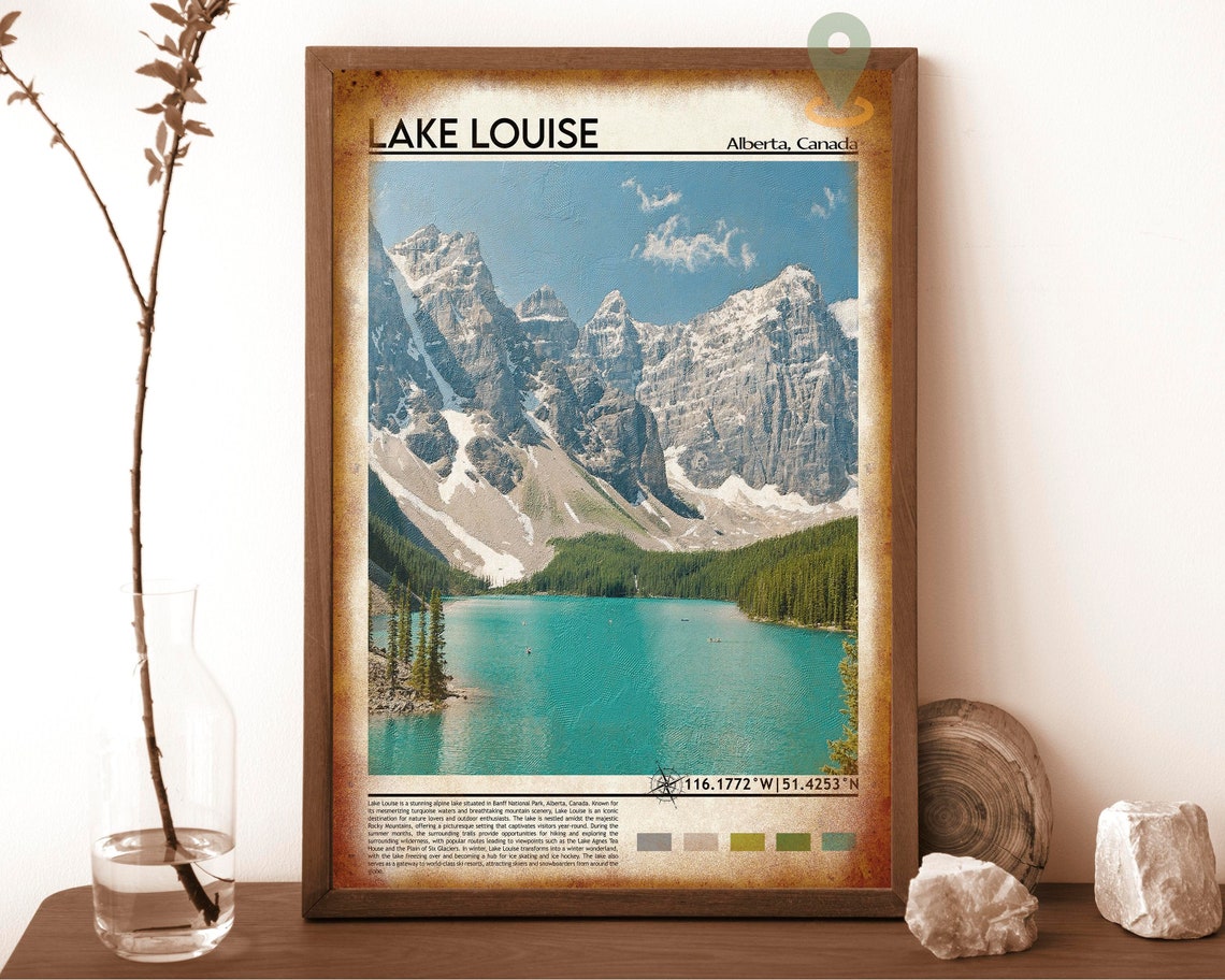 Lake Louise Travel Print Banff National Park Travel Poster Lake Louise Print Lake Louise Poster Lake Louise Wall Art Lake Louise Travel - Image 6