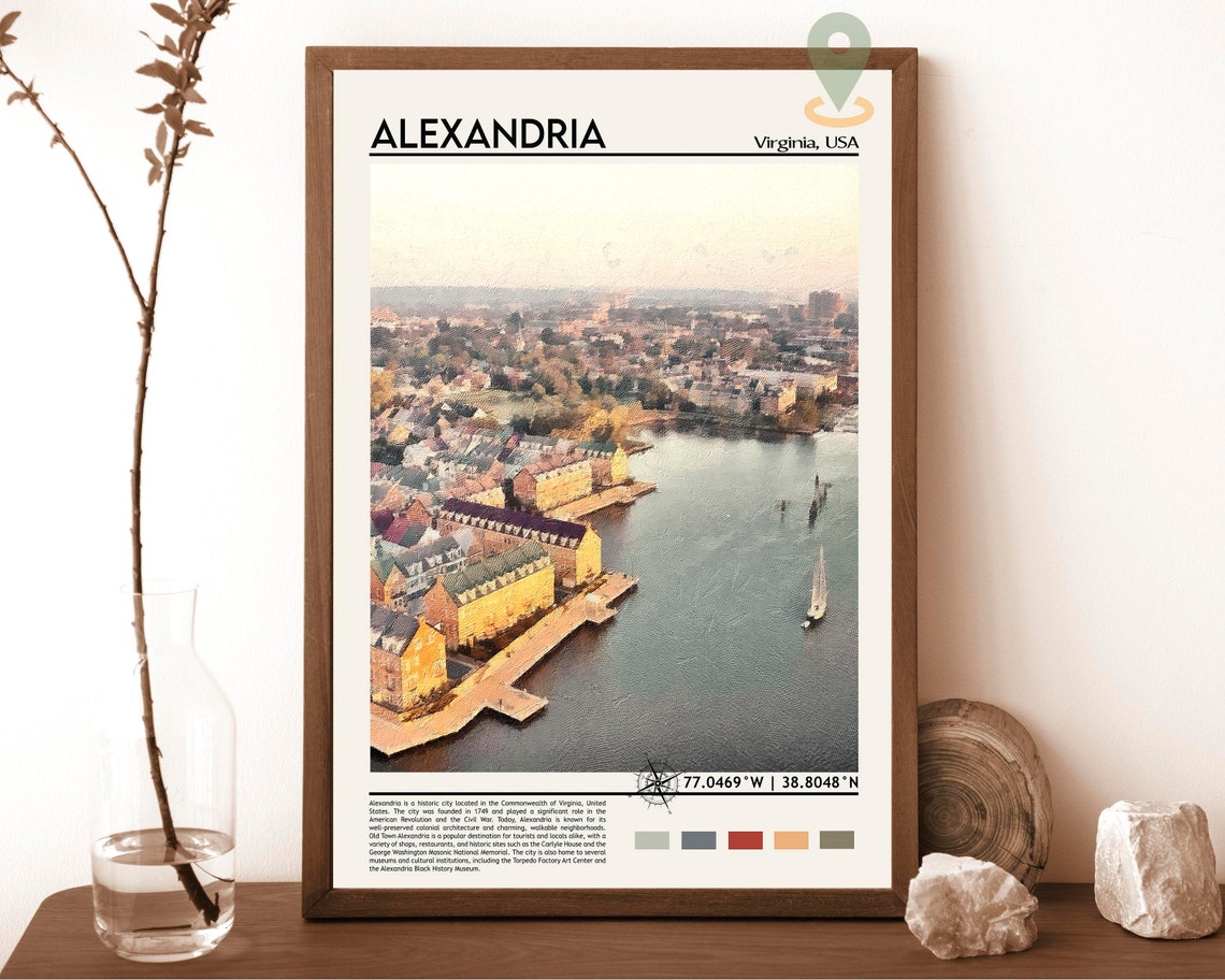 Alexandria Print Alexandria Poster Alexandria Wall Art Alexandria Travel Alexandria Art Print Alexandria Artwork Alexandria Virginia