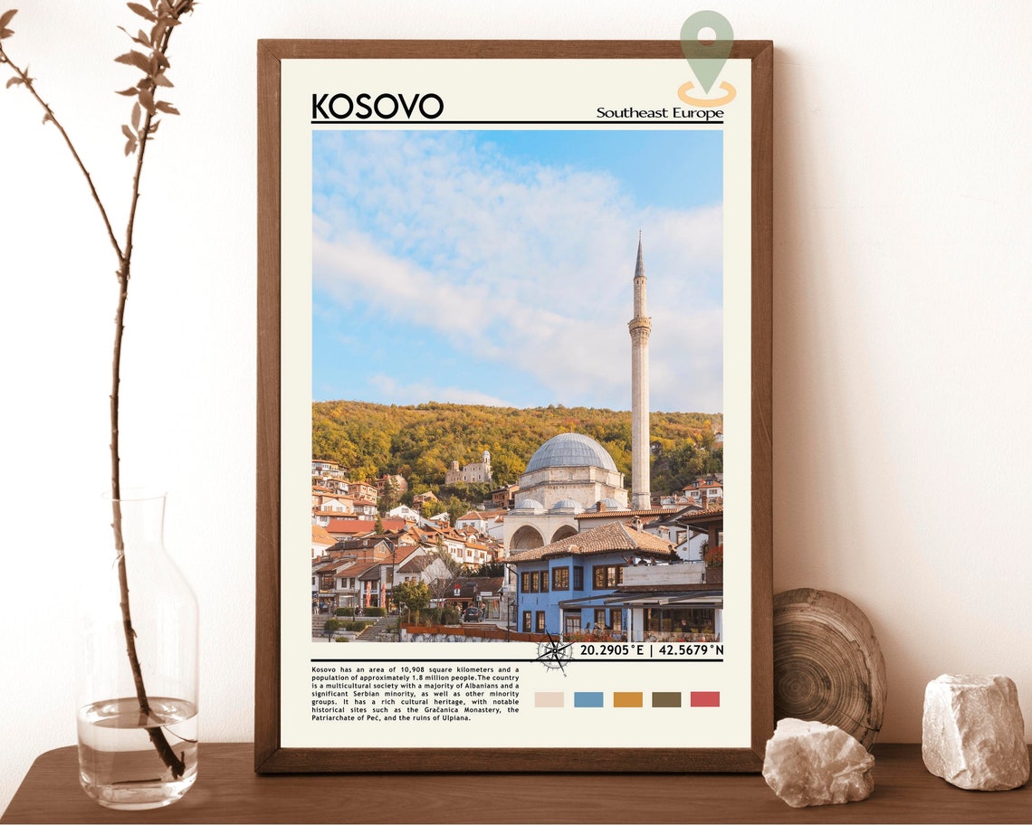 Kosovo Print Kosovo Art Kosovo Poster Kosovo Photo Kosovo Poster Print Kosovo Painting Pristina Poster Vintage Poster Kosovo Artwork