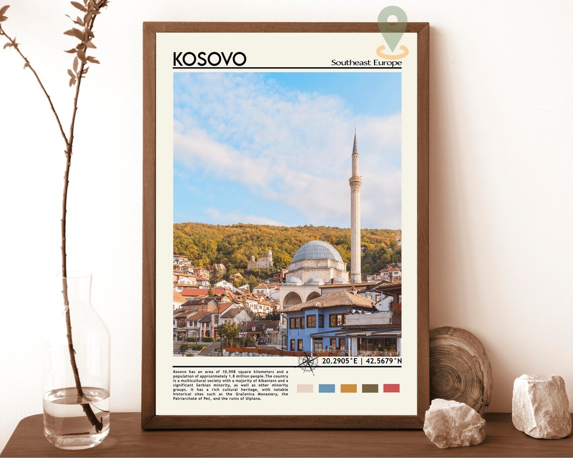 Kosovo Southeast Europe Historic Old Mosque Minaret Dome Poster