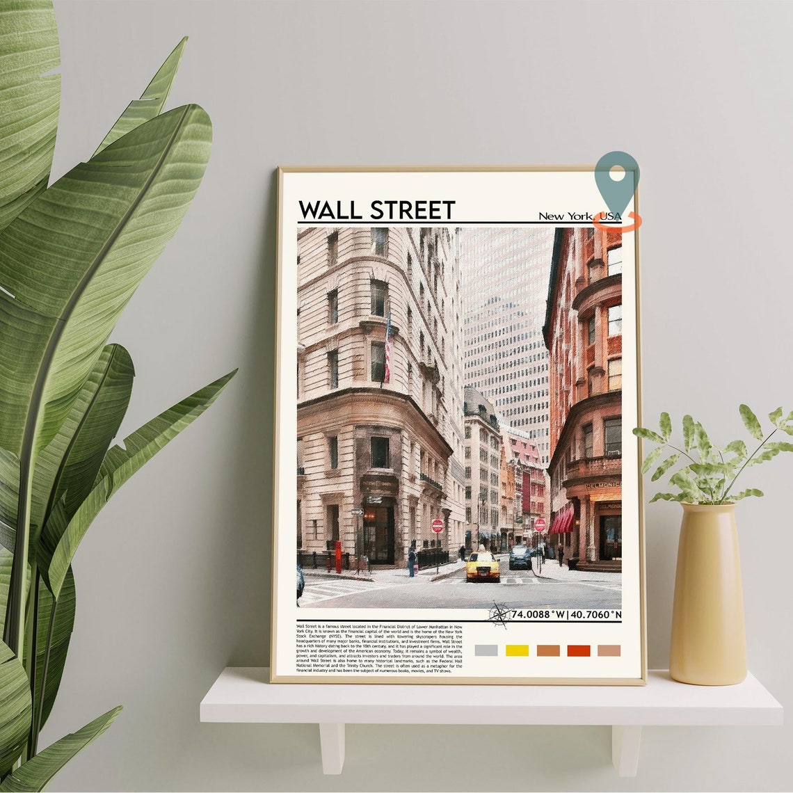 Wall Street Print Wall Street Poster Wall Street Wall Art Wall Street Travel Wall Street Art Print Wall Street Artwork New York Print - Image 3