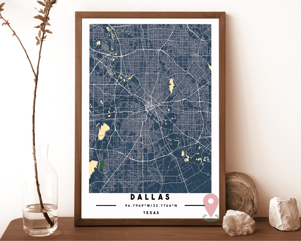 Dallas Map Dallas Map Print Dallas Wall Art Dallas Travel Poster Dallas Poster Dallas Photo Dallas City Map Dallas Texas - Image 2