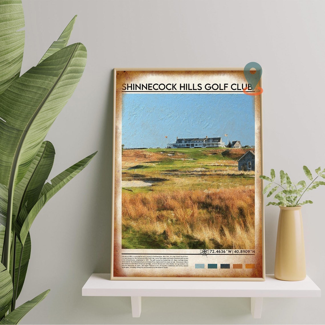 Shinnecock Hills Golf Club Painted Links Course Vintage Golf Poster - Image 5