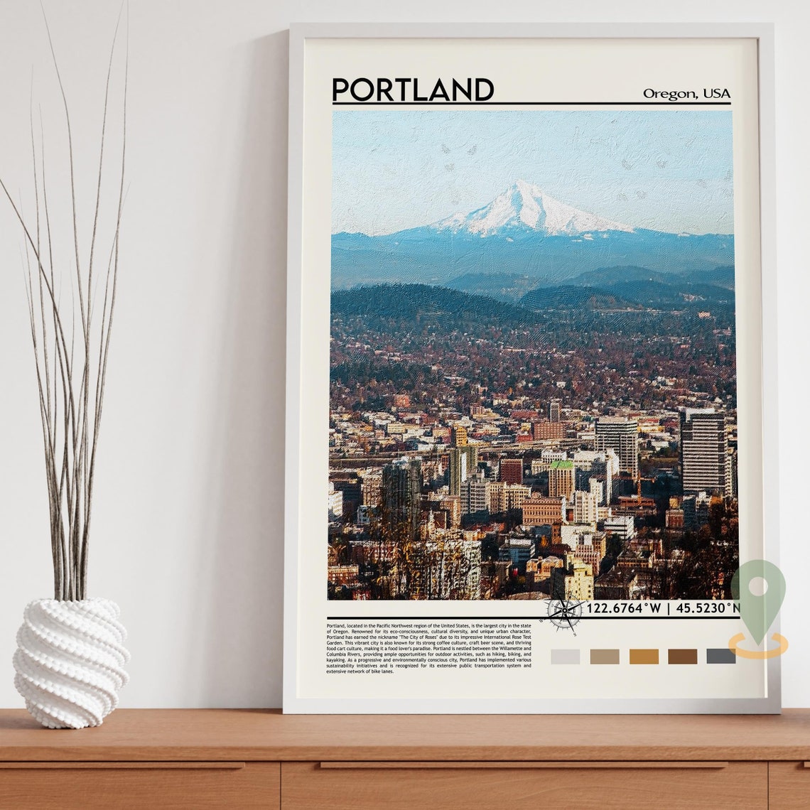 Portland Print Portland Art Portland Poster Portland Photo Portland Poster Print Portland Painting Oregon Travel Poster Portland W - Image 5