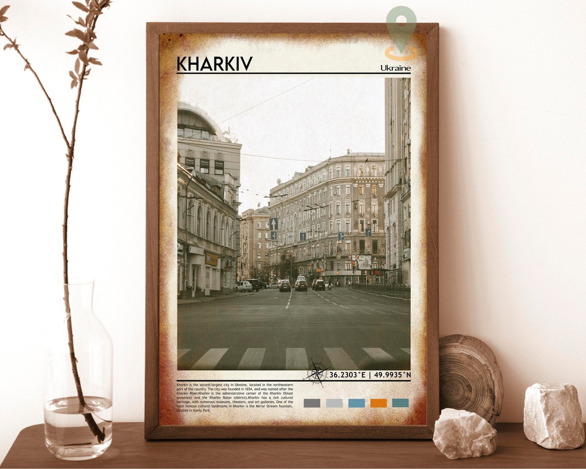 Kharkiv Ukraine Historic European Street Architecture Travel Poster - Image 6