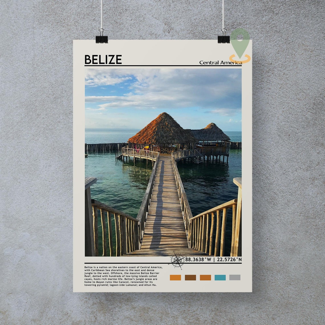 Belize Print Vintage Poster Belize Wall Art Belize Poster Belize Photo Belize Poster Print Belize Wall Decor - Image 4