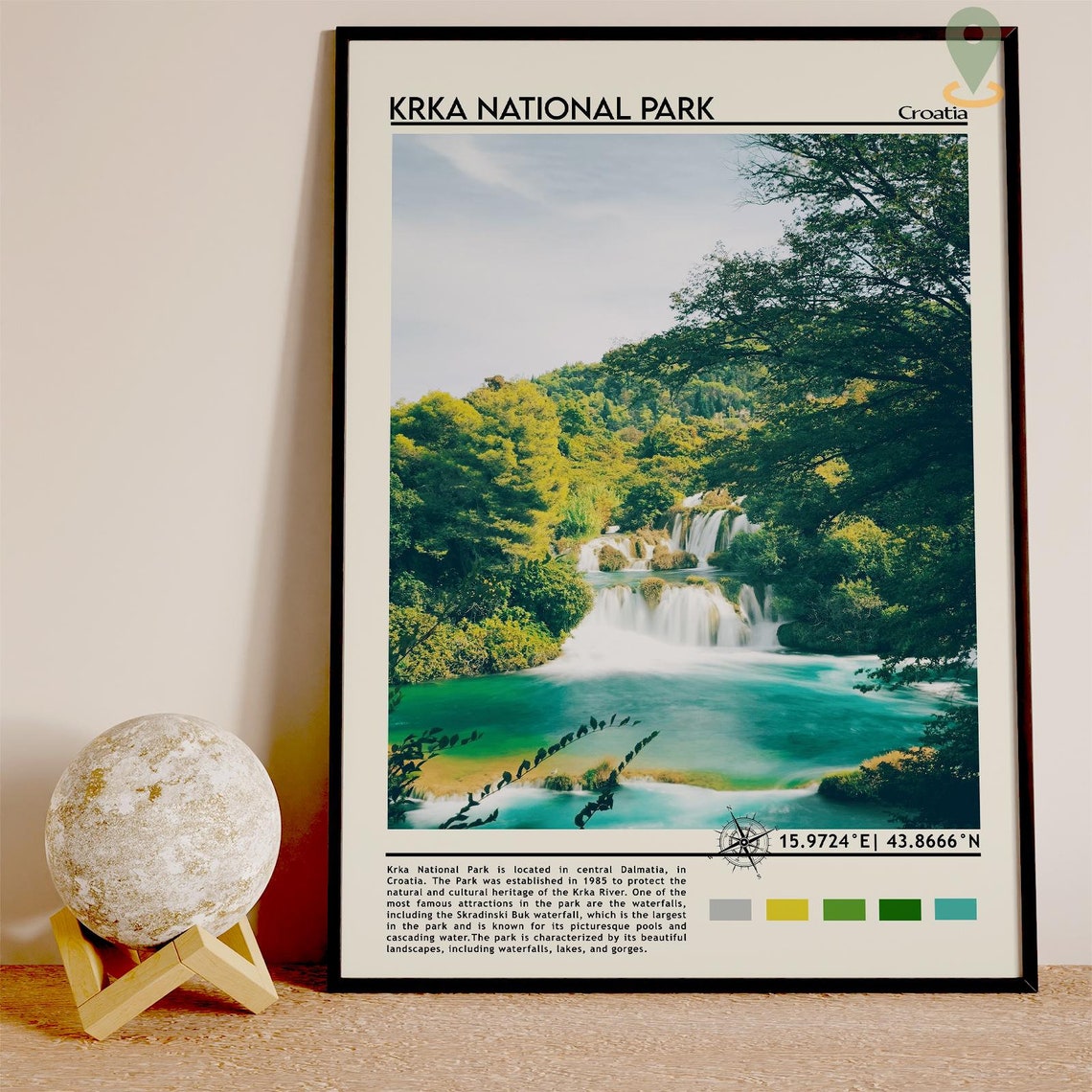 Krka National Park Poster Croatia Travel Print Skradinski Buk Waterfall Nature Art Dalmatia Krka National Park Print Croatia Travel - Image 5