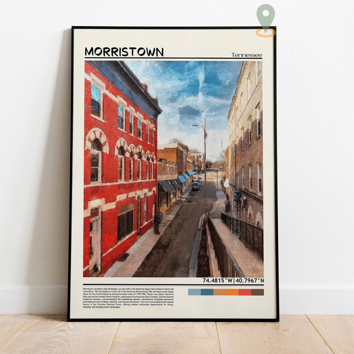 Morristown Tennessee Historic Downtown Street Architecture Poster - Image 5