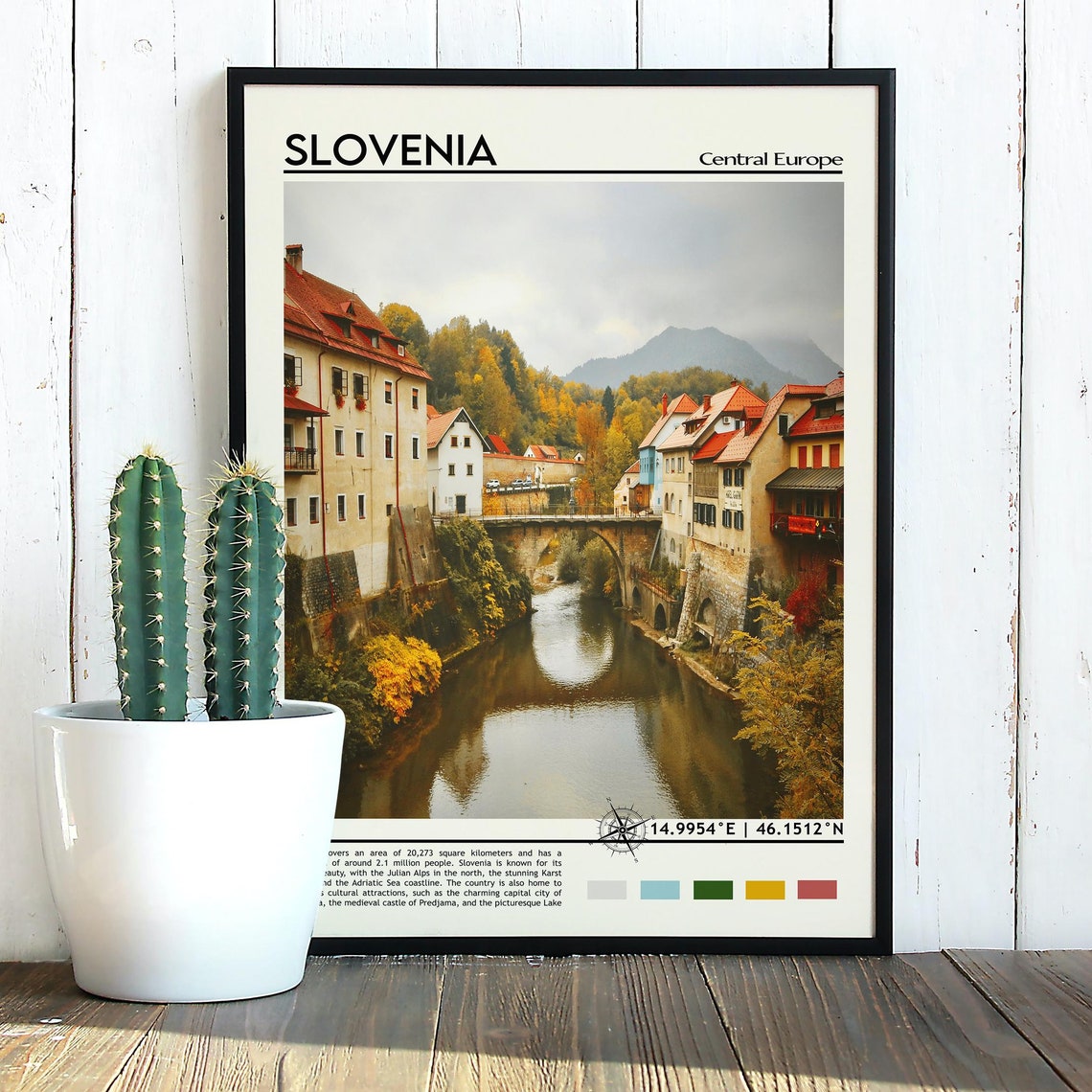 Slovenia Central Europe Riverside Old Town Autumn Charm Poster - Image 3
