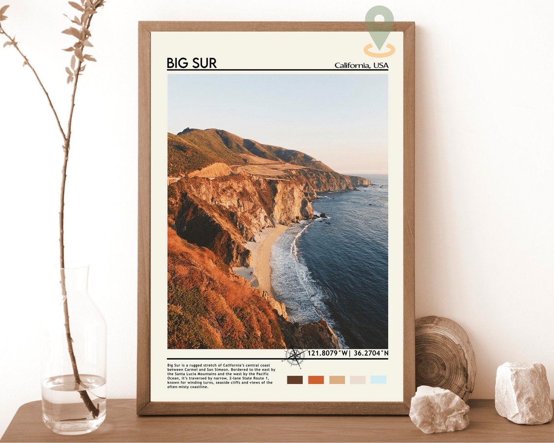 Big Sur Print Big Sur Art Big Sur Poster Big Sur Photo Big Sur Poster Print Big Sur Painting California Travel Print Big Sur Wall Art