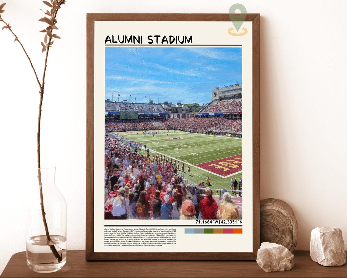 Boston College Alumni Stadium Crowd Football Game Day Poster