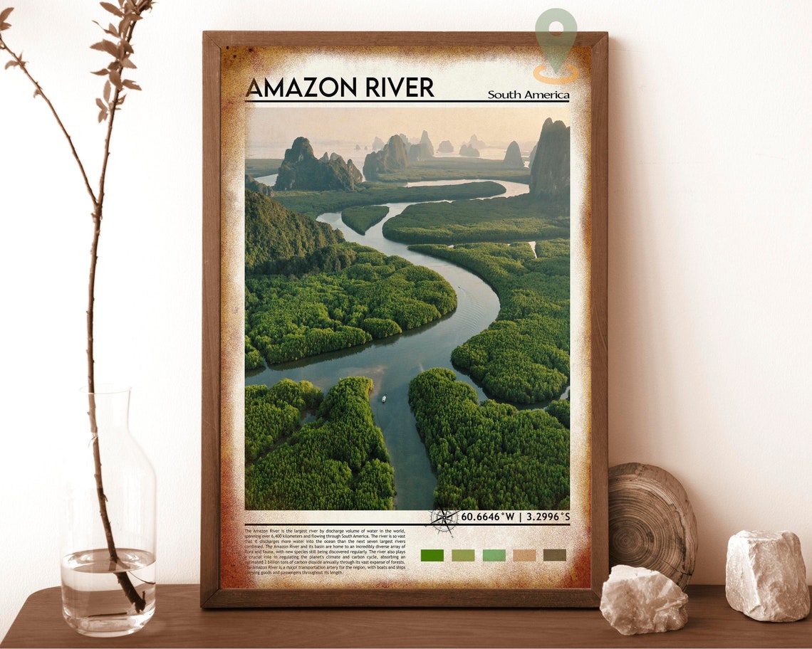 Amazon River South America Winding Rainforest Aerial Nature Poster - Image 6