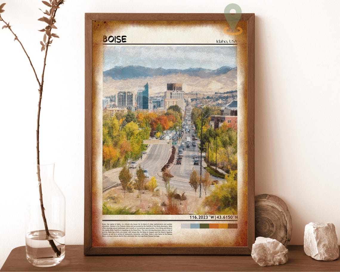 Boise Print Boise Wall Art Boise Poster Boise Photo Boise Poster Print Boise Travel Poster Boise Idaho Poster - Image 6