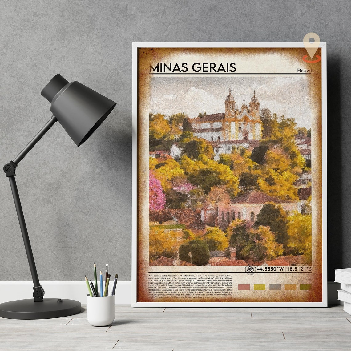 Minas Gerais Brazil Colonial Church Hill Town Baroque Poster - Image 4