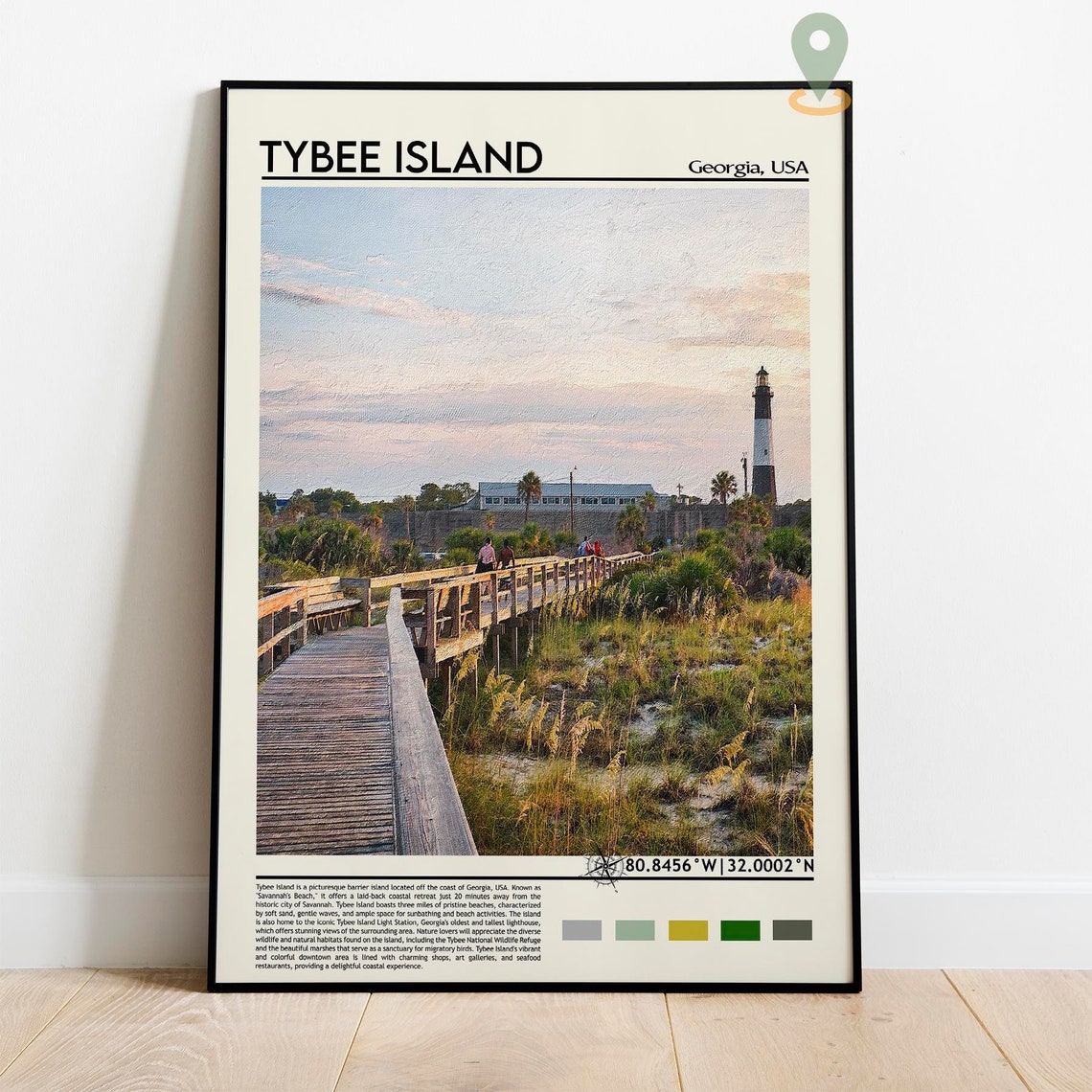 Tybee Island Georgia Lighthouse Boardwalk Beach Photo Poster - Image 2