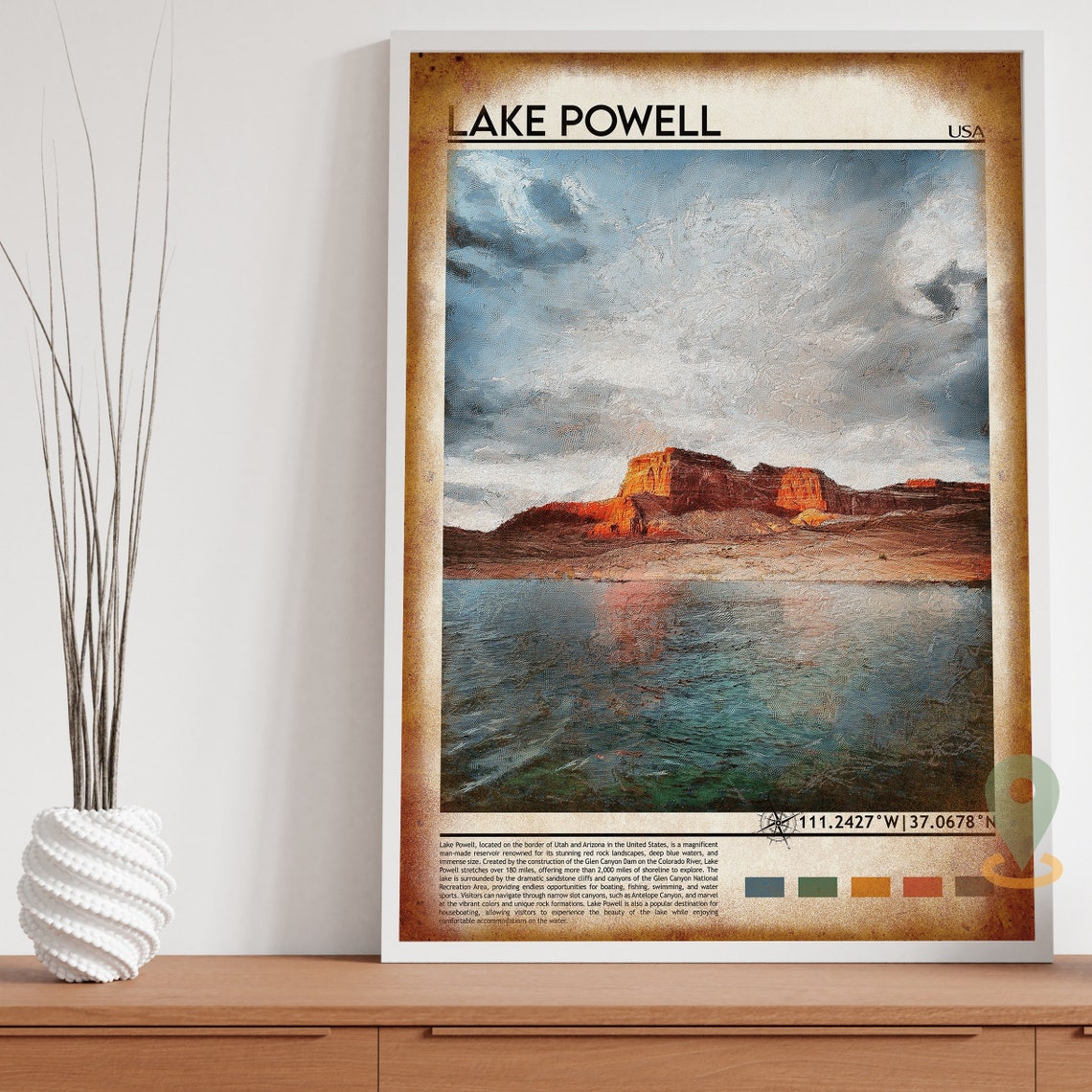 Lake Powell Travel Poster Lake Powell Wall Art Lake Powell Poster Print Lake Powell Photo Lake Powell Decor Utah And Arizona Usa - Image 4