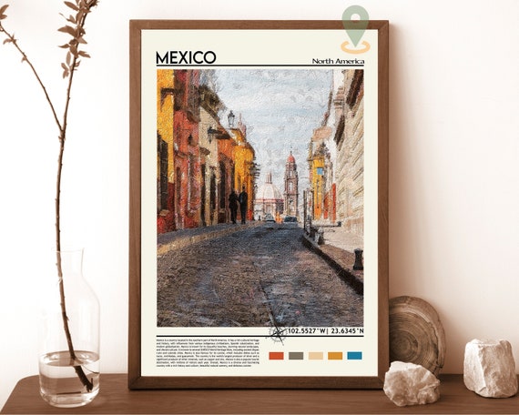 Mexico Print Vintage Poster Mexico Art Mexico Poster Mexico Photo Mexico Poster Print Mexico Wall Art Estados Unidos Travel Gift