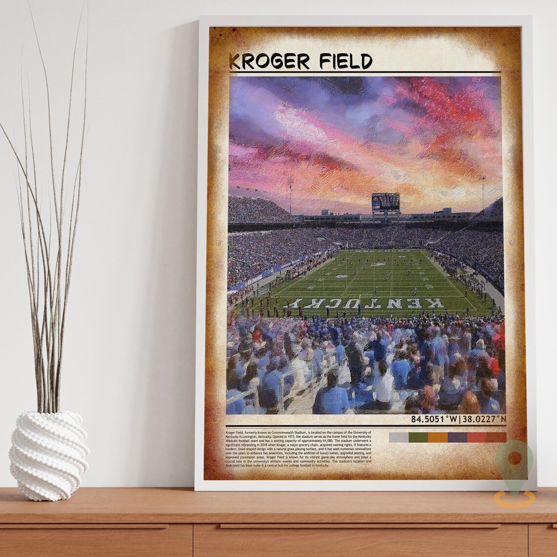 Kroger Field Kentucky Wildcats Sunset Football Game Day Poster - Image 3
